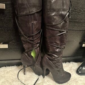 Knee high stiletto boots